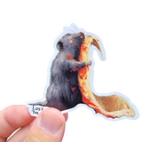 Pizza Lover Rat Vinyl Sticker