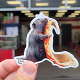 Pizza Lover Rat Vinyl Sticker