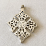 Geometric Meskel Ethiopian Pattern Silk Scarf - Black & Pink