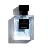 Perfume bottle labeled 'Debonair' on a white background