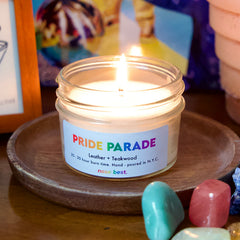 Pride Parade 4oz Soy Candle - Leather & Teakwood