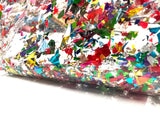 Clear Vinyl Rainbow Confetti Midi Clutch or Party Favor!