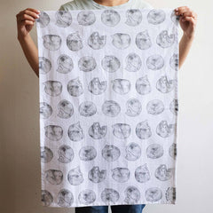 Sleeping Cats Tea Towel | 100% Cotton Cat Dish Cloth