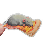 Sleepy Pizza Rat Sticker