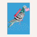 Pigeon with a Balloon - Birthday Card