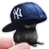 Yankees Hat Rat Vinyl Sticker