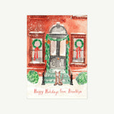 Brownstone in December - Holiday Greeting Card