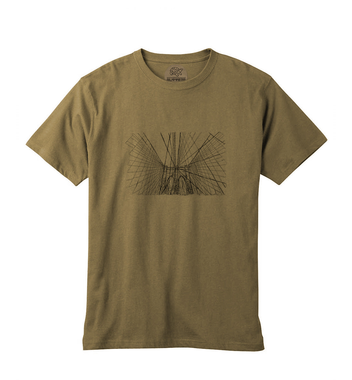brooklyn bridge, nyc embroidery, embroidered t-shirt, organic cotton, unisex, eco friendly, new york shirt, isacord embroidery