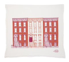 Orange Brooklyn Brownstone Tea Towel