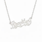 Brooklyn Nameplate Necklace - Silver Plated