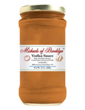 Jar of Michaels of Brooklyn Vodka Sauce on a white background