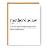 Mother-in-law Definition Mother's Day Card