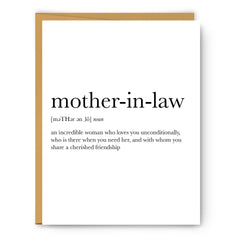 Mother-in-law Definition Mother's Day Card