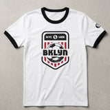 BKLYN USA Soccer White Ringer Tee