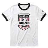 BKLYN USA Soccer White Ringer Tee