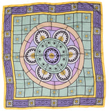 Stained-Glass Othmer Flowers Silk Scarf