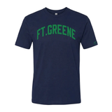 Fort Greene Navy T-Shirt with Kelly Green Letters