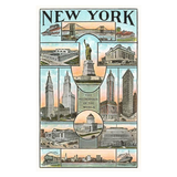 Scenes of New York City Postcard