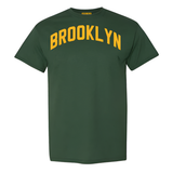 Brooklyn T-Shirt Forest Green with Yellow Letters