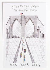Greetings From The Brooklyn Bridge Postcard