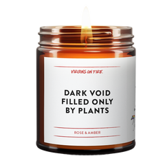 Dark Void Filled Only By Plants (Amber & Rose) Soy Candle