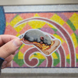 Sleepy Pizza Rat Sticker
