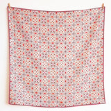 Geometric Meskel Ethiopian Pattern Silk Scarf - Black & Pink