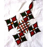 Geometric Meskel Ethiopian Pattern Silk Scarf - Black & Pink