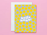 Hello Baby Retro Flower - Greeting Card
