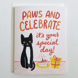 Paws and Celebrate Birthday Card