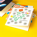Super! Happy! Anniversary! Squiggle Flowers Anniversary Card