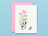 Terrazzo Flower Vase Get Well Soon Card