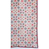 Geometric Meskel Ethiopian Pattern Silk Scarf - Black & Pink