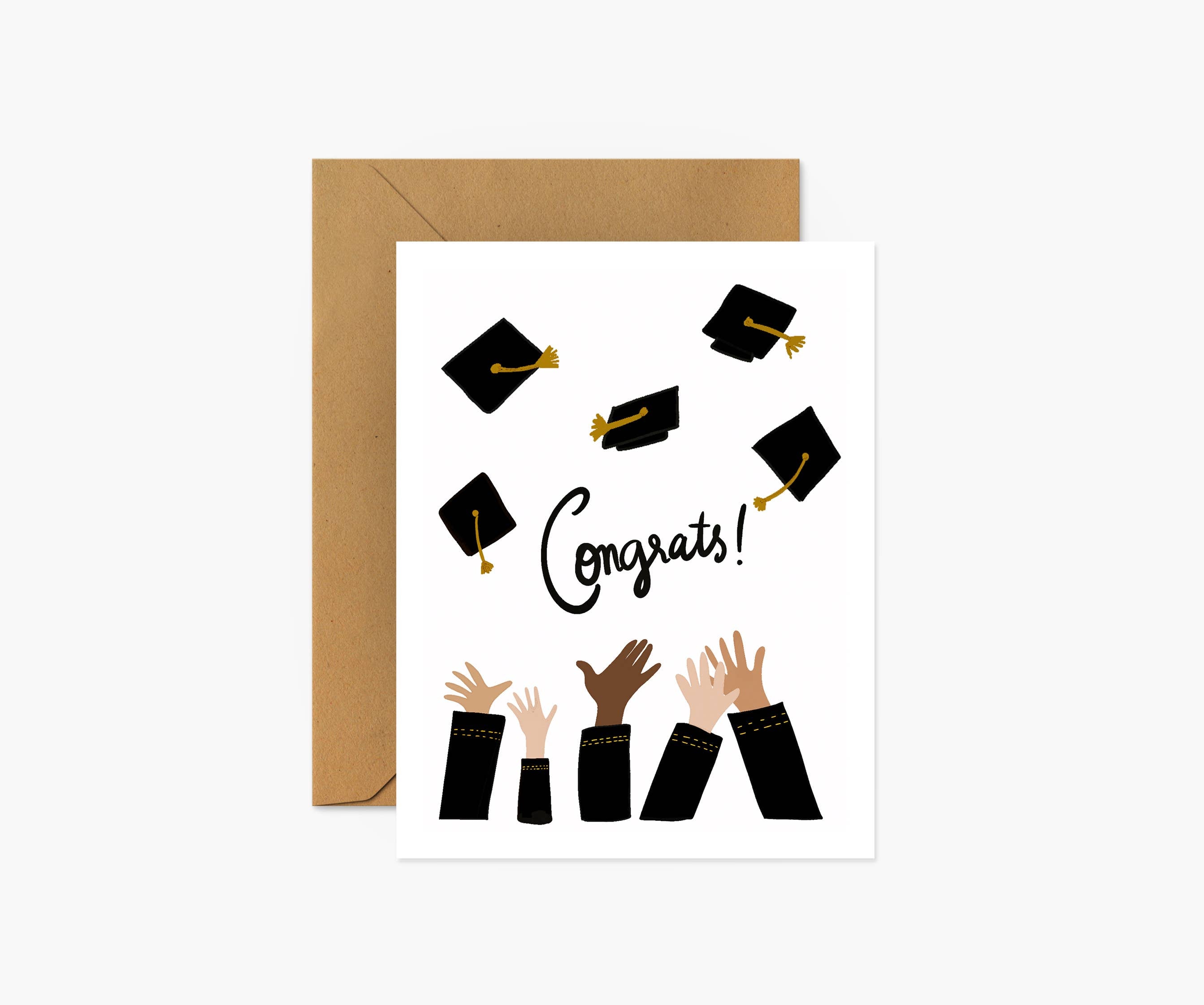 Congrats Graduation Hats - Graduation Card