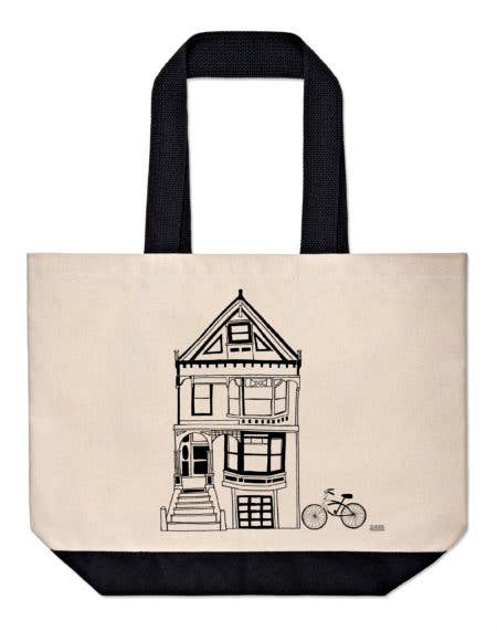 Victorian Black and White Market Tote