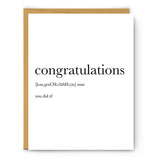 Congratulations Definition - Congrats Card