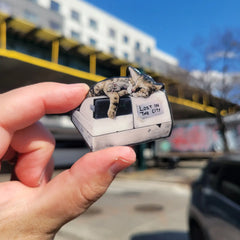 Bodega Cat and Rat Metallic Pin