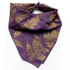 Purple Cotton Fern Printed Bandana