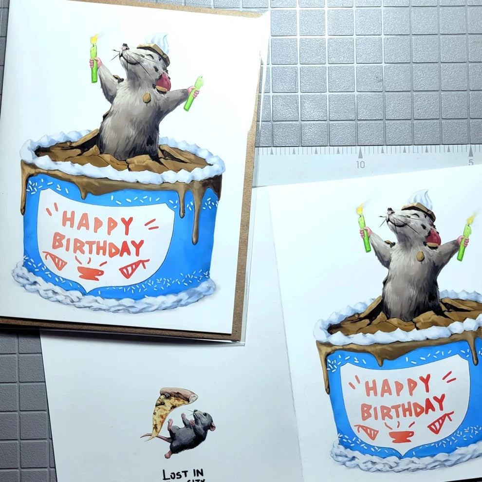 Birthday Rat Greeting Card