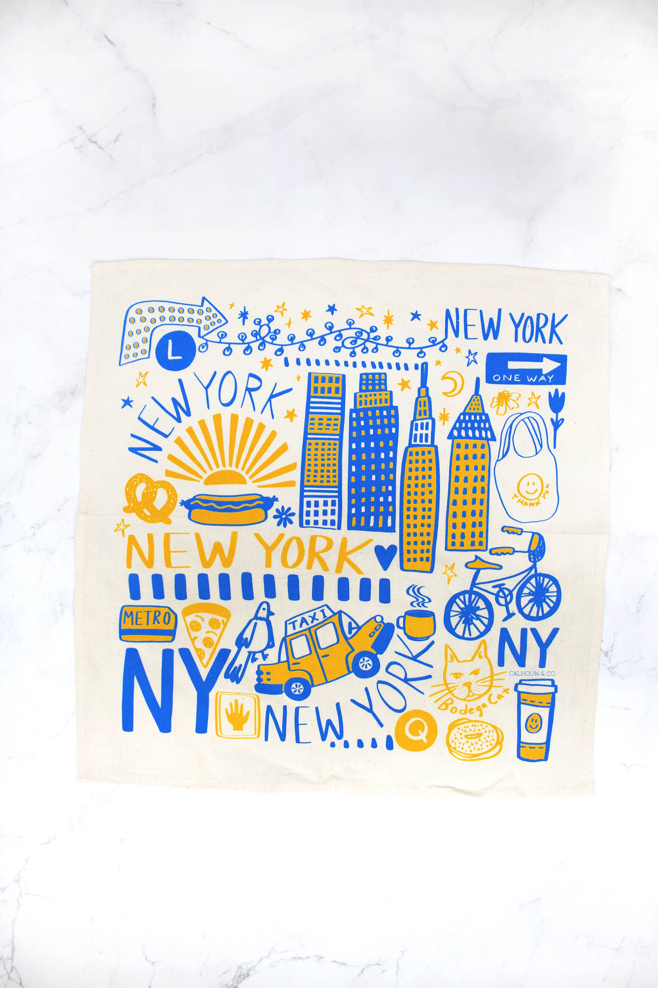 New York Screen Printed Tea Towel