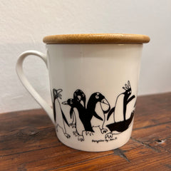 Wide Tapered Mug w/Bamboo Lid - Penguin