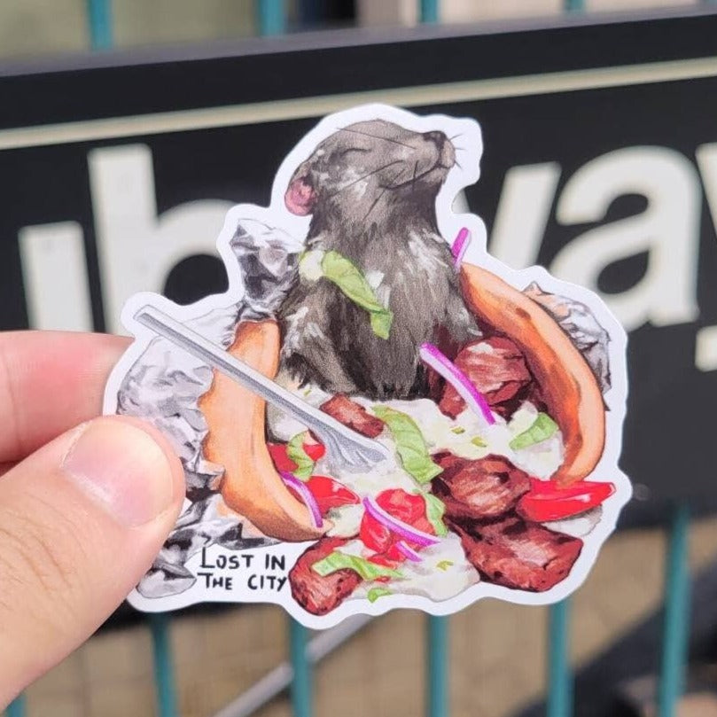 Gyro Lover Rat Vinyl Sticker