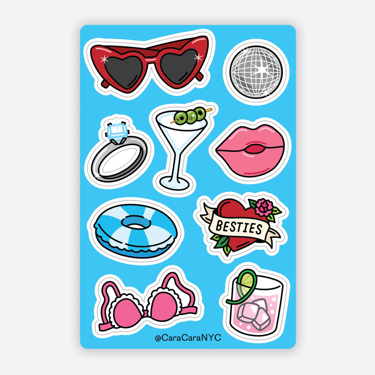 Bachelorette Party 4"x6" Sticker Sheet