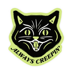 Glow In The Dark Creepy Cat Sticker