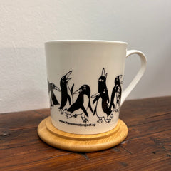 Wide Tapered Mug w/Bamboo Lid - Penguin