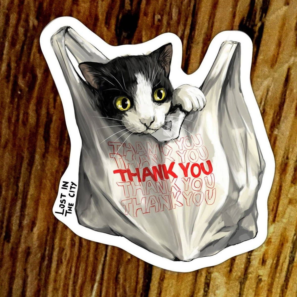 Bodega Cat in Bag Sticker