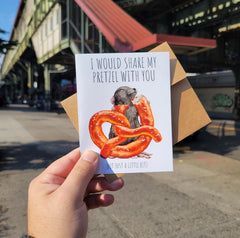 Pretzel Rat Greeting Card