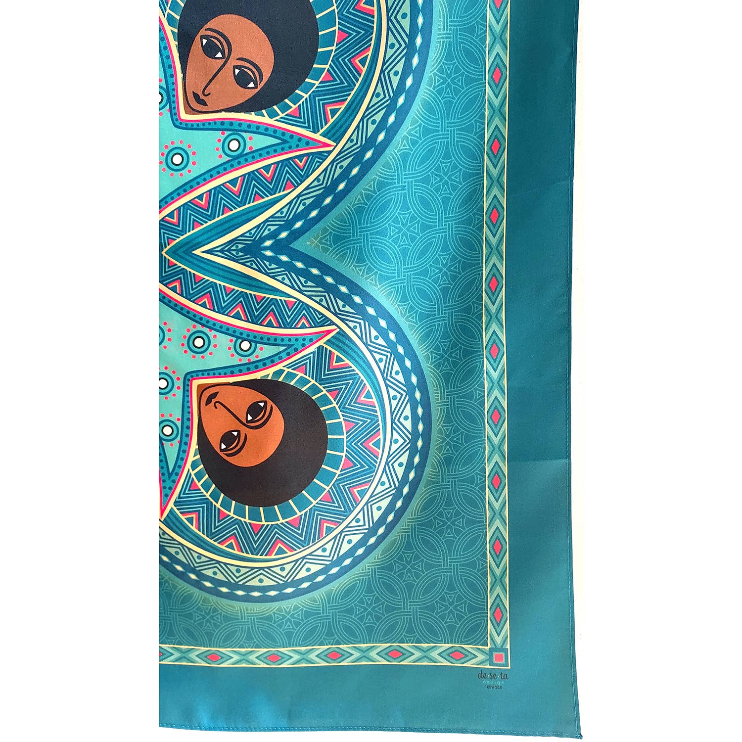 Afro Medallion Ethiopian Inspired Silk Scarf