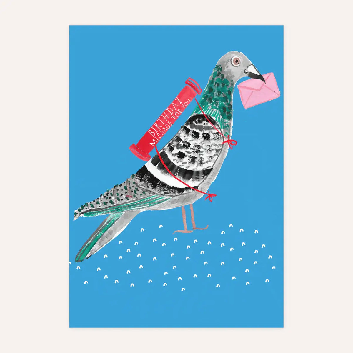 Pigeon with a Balloon - Greeting Card