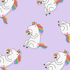 Unicorn Eating a Cupcake Sticker